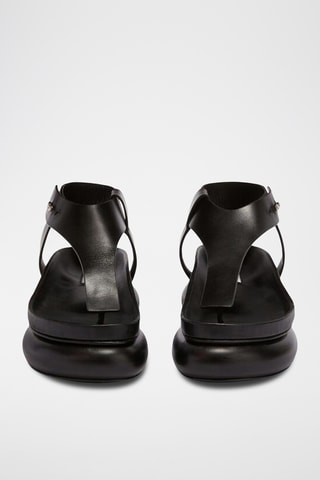 Sandales à talons en cuir de veau - Noir