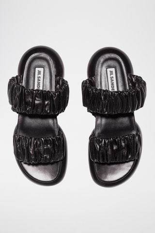 Sandales plateformes en cuir de veau - Noir