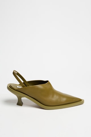 Escarpins en cuir de veau - Vert olive