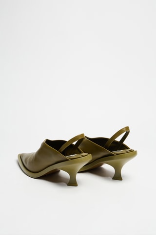 Escarpins en cuir de veau - Vert olive