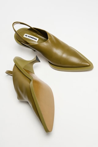 Escarpins en cuir de veau - Vert olive