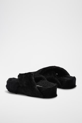 Mules fourrées - Noir