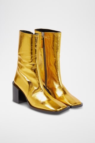 Bottines en cuir de veau - Doré