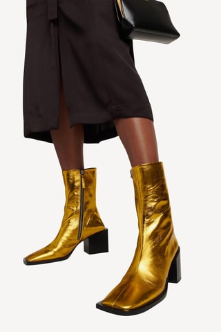 Bottines en cuir de veau - Doré