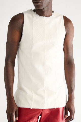 Débardeur en cuir de chèvre - Blanc