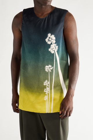 Débardeur dip and dye - Gris foncé et vert foncé