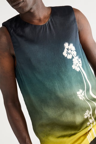 Débardeur dip and dye - Gris foncé et vert foncé
