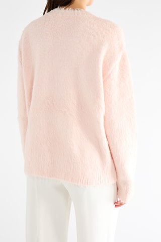 Pull en soie - Rose poudré et vert émeraude