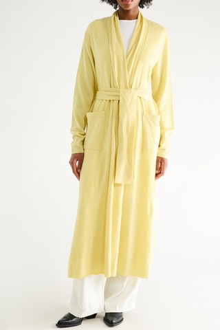 Gilet long en cachemire, laine et soie - Jaune