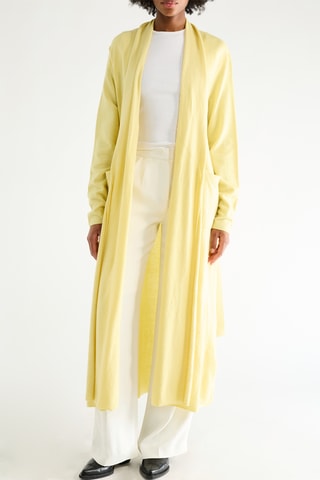Gilet long en cachemire, laine et soie - Jaune