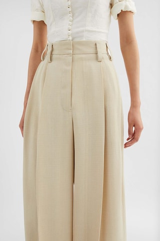 Pantalon taille haute - Beige