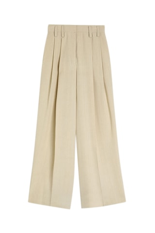 Pantalon taille haute - Beige