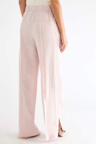 Pantalon en soie taille haute - Rose