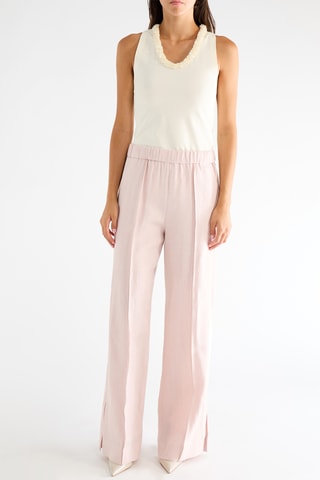 Pantalon en soie taille haute - Rose