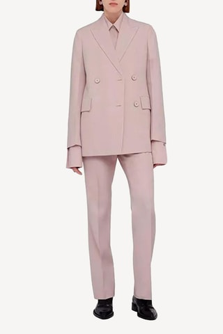 Pantalon droit en soie - Rose