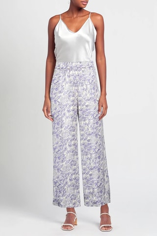 Pantalon en soie taille haute - Violet