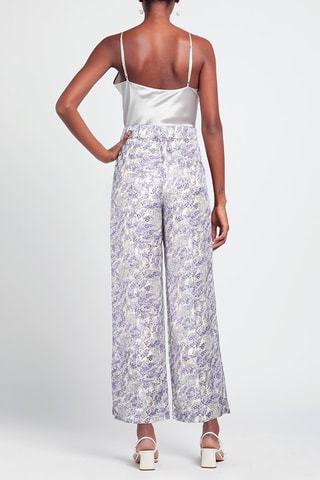 Pantalon en soie taille haute - Violet