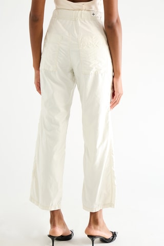 Pantalon taille haute en soie - Blanc
