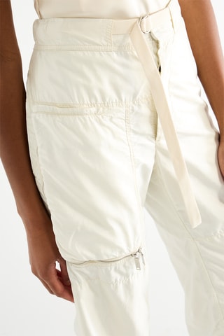 Pantalon taille haute en soie - Blanc