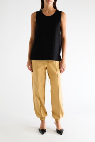 Pantalon en cuir d'agneau - Jaune