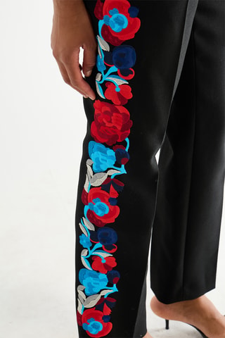 Pantalon en laine taille haute - Noir