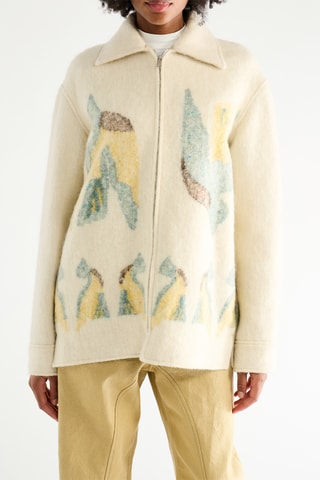 Veste en en mohair, laine et lin - Ecru