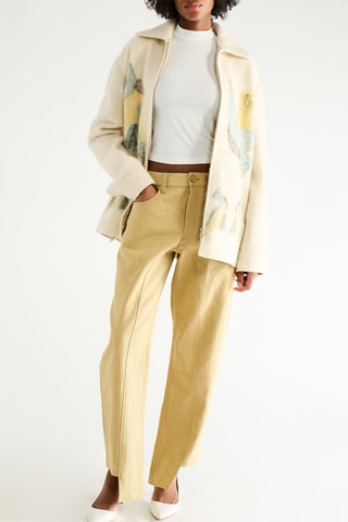 Veste en en mohair, laine et lin - Ecru