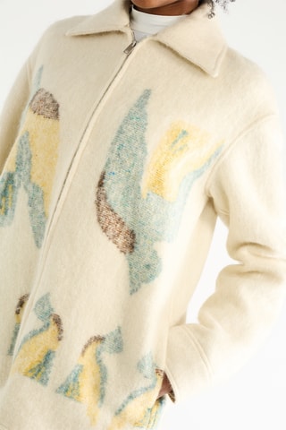 Veste en en mohair, laine et lin - Ecru