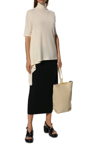 Sweat en laine vierge et lin - Jaune clair