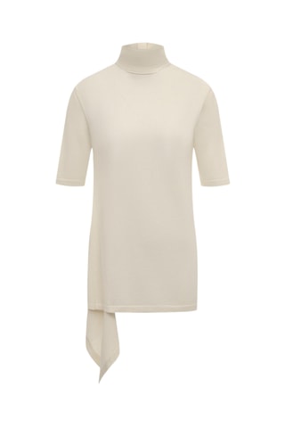 Sweat en laine vierge et lin - Jaune clair