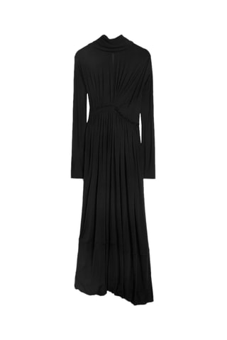 Robe drapée en soie - Noir