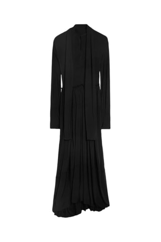 Robe drapée en soie - Noir