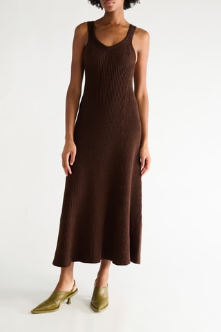 Robe midi - Marron