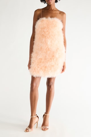 Robe droite bi-matière - Rose