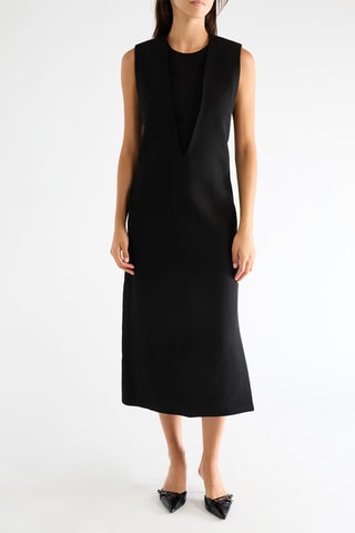 Robe droite en soie - Noir