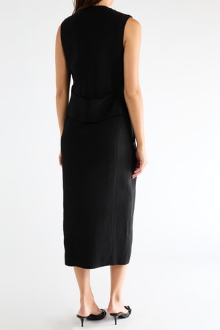 Robe droite en soie - Noir