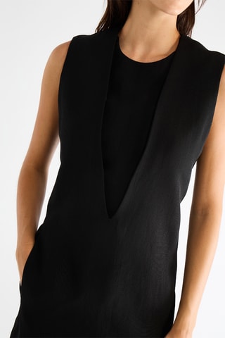 Robe droite en soie - Noir