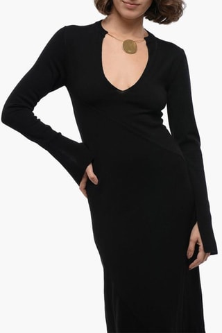 Robe droite en laine vierge - Noir
