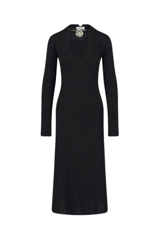 Robe droite en laine vierge - Noir