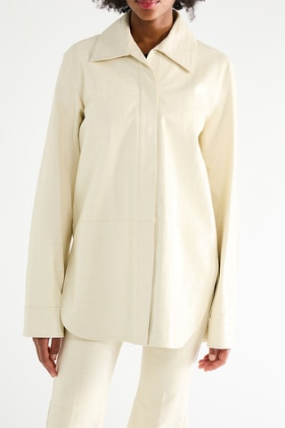 Surchemise en cuir de mouton - Beige clair