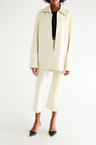 Surchemise en cuir de mouton - Beige clair