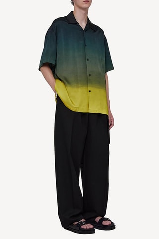 Chemise dip and dye - Vert foncé et jaune