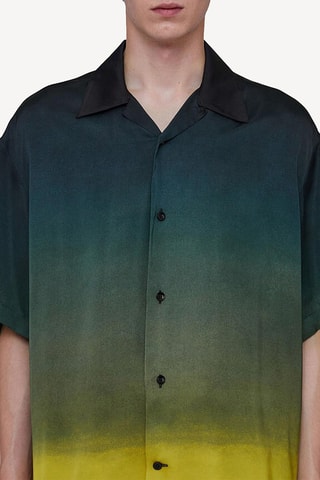Chemise dip and dye - Vert foncé et jaune