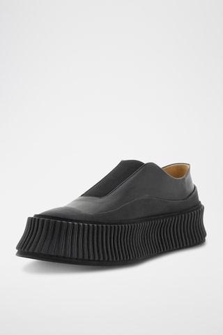 Slip-on plateforme en cuir de veau - Noir