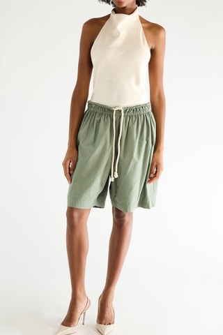 Bermuda taille haute - Kaki