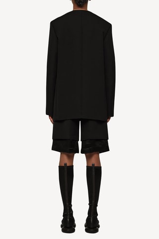 Bermuda trompe-l’œil en laine vierge - Noir