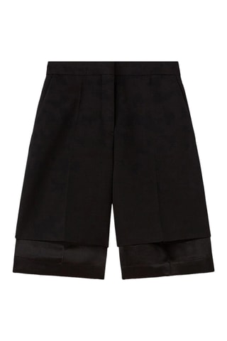 Bermuda trompe-l’œil en laine vierge - Noir