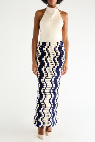 Jupe longue taille haute - Blanc