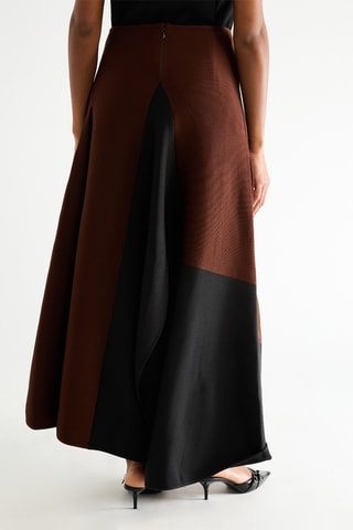 Jupe longue taille haute - Marron