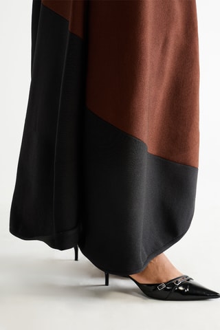 Jupe longue taille haute - Marron